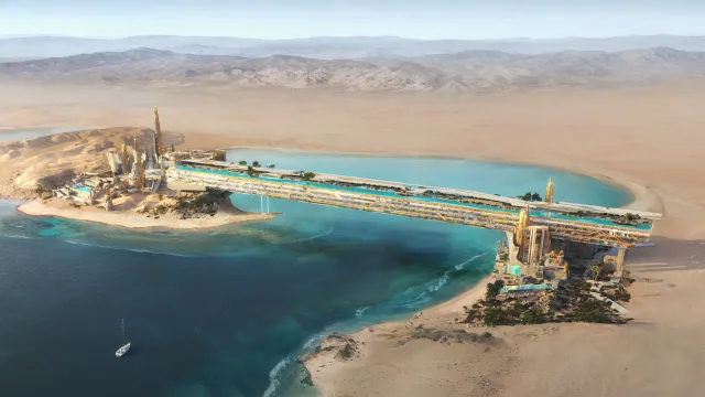 Отель-мост с гигантским «парящим» бассейном построят на краю пустыни
